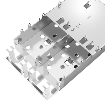 Συμβατό με Amphenol U77-C261M-2081 LINK-PP LP12BC02900Z SFP+ 1x2 Cage με ελατήριο EMI με φωτεινό σωλήνα εικόνα 5