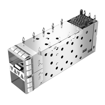Compatibel met Amphenol UE86-3G1620-10361 LINK-PP LP21CC01103 REVB SFP28 2x1 Cage&Connector met lichtgeleider EMI-veervinger afbeelding 2