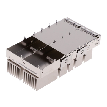 Amphenol UE36-B26200-06A4A Compatible LINK-PP QSFP-DD 1x2 Cage With Heat Sink Connector Press-Fit Through Hole Right Angle