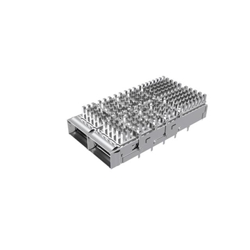 Amphenol UE36C2620005B3A Compatible LINK-PP 1x2 QSFP-DD Cage With Heat Sink Connector Press-Fit Through Hole Right Angle