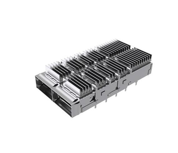 Amphenol UE36C2620005C3A Compatible LINK-PP QSFP-DD Cage 1x2 With Heat Sink Connector Press-Fit Through Hole Right Angle