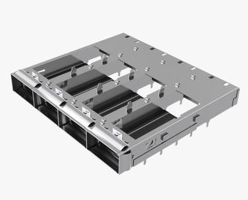 Amphenol UE36C4620105001 Compatible LINK-PP QSFP-DD 1x4 Cage Connector Press-Fit Through Hole Right Angle