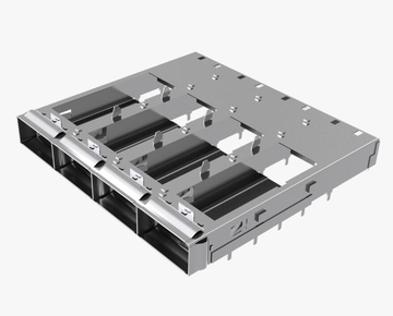 Συμβατό με Amphenol UE36C4620105001 LINK-PP Συνδετήρας κλουβιού QSFP-DD 1x4 με πρεσάρισμα μέσω οπής σε σωστή γωνία