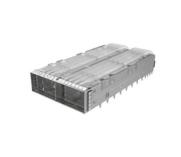 Amphenol UE62C2624021E1 Compatible LINK-PP QSFP 1x2 Cage Connector Press-Fit Panel Mount Through Hole Right Angle