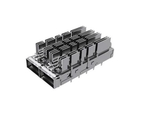 Amphenol UE36C2622106A4A Compatible LINK-PP QSFP-DD Cage 1x2 with Heat Sink Connector Press-Fit Through Hole Right Angle