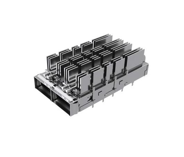 Amphenol UE36C2622106A4A Compatible LINK-PP QSFP-DD Cage 1x2 with Heat Sink Connector Press-Fit Through Hole Right Angle