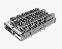 Amphenol UE36C2621106A3A Compatible LINK-PP 1x2 QSFP-DD Cage with Heat Sink and dual light pipe per port