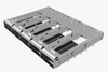 Amphenol UE36C5620105001 Compatible LINK-PP 1x5 QSFP-DD Cage Assembly with one rear pin open top no heat sink thumb image 1