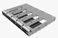 Amphenol UE36C5620105001 Compatible LINK-PP 1x5 QSFP-DD Cage Assembly with one rear pin open top no heat sink