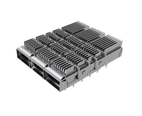 Amphenol UE36C3620005A3A Compatible LINK-PP 1x3 QSFP-DD Cage With Heat Sink Connector Press-Fit Through Hole Right Angle