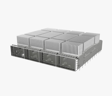 Amphenol UE62B462G021E1 Compatible LINK-PP 1x4 OSFP cage with 10.8mm high heat sink front to back air flow
