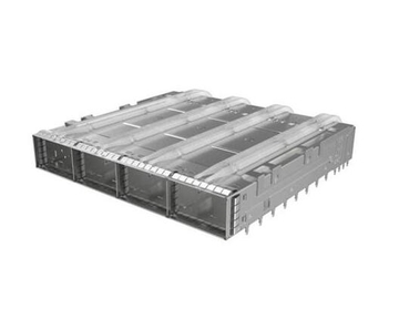 Amphenol UE62C462102121 Compatible LINK-PP 1x4 QSFP Cage Connector With Dual Light Pipe Press-Fit Panel Mount
