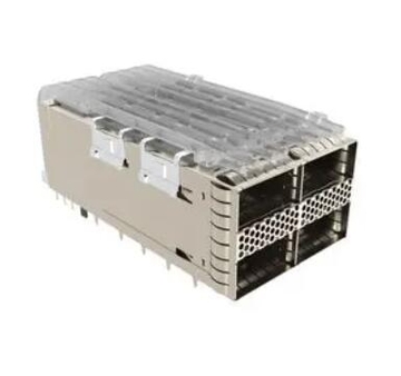 Amphenol U95R2Q5404LLH1B Compatible LINK-PP 2x2 QSFP+ Cage&Connector with Heat Sink Light Pipe Press-Fit
