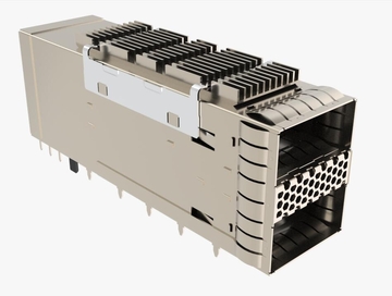 Amphenol U95R175407LLH1B Compatible LINK-PP QSFP56 Cage Ganged (2x1) Connector Press-Fit Through Hole