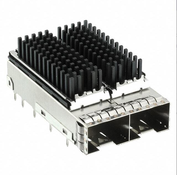 Amphenol 10127105-101LF Compatible LINK-PP 1x2 SFP+ Cage&Connector With Heatsink Press-Fit Through Hole