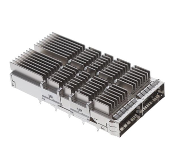 Amphenol UE36-B26200-06A3A Compatible LINK-PP 1x2 QSFP-DD Cage with Heat Sink Connector Press-Fit Through Hole