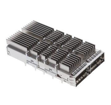 Amphenol UE36-B26200-06A3A Compatible LINK-PP 1x2 QSFP-DD Cage with Heat Sink Connector Press-Fit Through Hole