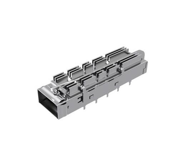 Amphenol UE36C1621105A3A Compatible LINK-PP 1x1 QSFP-DD Cage With Heat Sink Connector Press-Fit Through Hole
