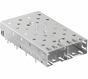 Compatível com Amphenol U77-A2114-1001 LINK-PP Gaiola SFP 1x2 com encaixe por pressão e furo passante