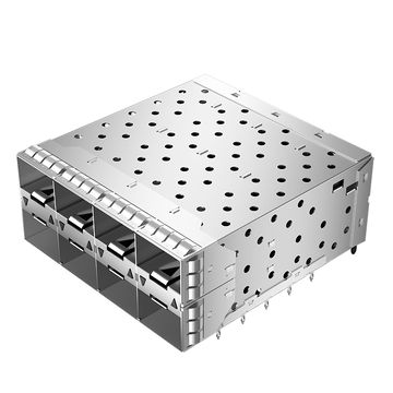 Amphenol UE86-3G4620-30361 Compatible LINK-PP LP24CC01301S REVB SFP28 2x4 Cage&Connector With Outer Light Pipe EMI Spring Finger
