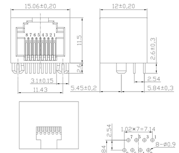 LINK-PP LPJE502-0NNL RJ45 1x1 Connector Tab Up Without Shield Without Led