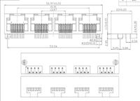 LINK-PP LPJE504-0NNL RJ45 1x4 Jack Without Shield Tab Up Without Led