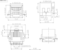 موصل LPJE4706DNL RJ12 1x1 6P6C SMT بدون مغناطيسات مدمجة