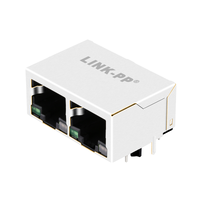 LINK-PP LPJG26820B32NL 1000 Base-T RJ45 1x2 Connector magnetic jacks Tab Down With Green/Green&Yellow Led