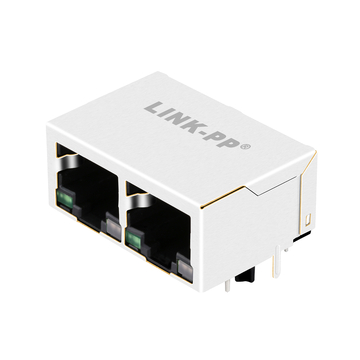 LINK-PP LPJG26820B32NL 1000 Base-T RJ45 1x2 Connector magnetic jacks Tab Down With Green/Green&Yellow Led