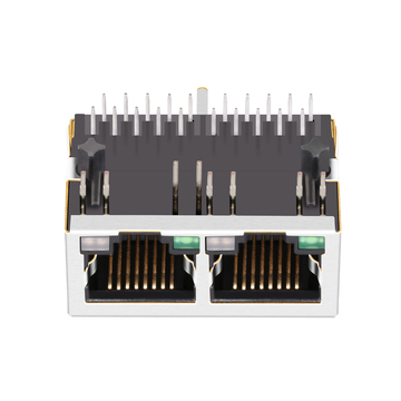 LINK-PP LPJG26820B32NL 1000 Base-T RJ45 1x2 Connector magnetic jacks Tab Down With Green/Green&Yellow Led image 2