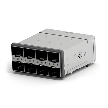 TE 1-2180324-7 zSFP+ Receptacle with Cage Ganged (2x4) Press-Fit EMI Shielded