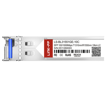 LINK-PP LS-BL31551GE-10C 100/1000Mbps SFP BiDi 1310nm-TX/1550nm-RX 10km Simplex LC DOM SMF Transceiver Module image 3