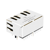 LPJG26906ABNL-2 Υποδοχές Ethernet 10/100/1000 Base-T RJ45 1x2 Θύρες Tab Down Πράσινη/Κίτρινη LED εικόνα αντίχειρα 4
