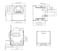 LINK-PP LPJDPB45342-2BHT 1000Base-T Vertical RJ45 POE++ jack Integrated Magnetics With LED Without EMI Spring Finger (Black)