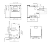 LINK-PP LPJDPB45342-2BHTY 1000Base-T 垂直型 RJ45 POE++ 磁気コネクタ LED付き EMI スプリングフィンガーなし (黄色) サムネイル画像 1