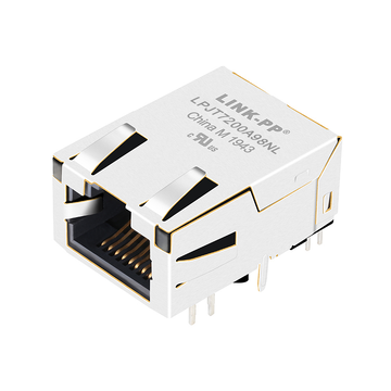 LPJT7200A98NL 2.5G Base-T prise jack RJ45 à profil bas avec aimants, port 1x1, languette vers le haut, LED orange, verte et jaune