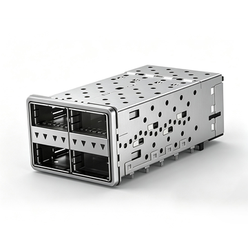 TE 1-2214574-0 QSFP+ 2x2 Cage Assembly With Integrated Connector Included Lightpipe