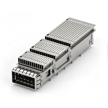TE 1-2361706-2 Cage QSFP-DD 1X1 avec dissipateur thermique personnalisé et ressorts EMI externes