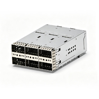 TE 1-2227671-2 zQSFP+ 2X3 Cage Assembly With Integrated Connector Included Lightpipe