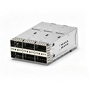 TE 1-2227671-2 zQSFP+ Cage Empilée Réceptacle 4 Guides de Lumière