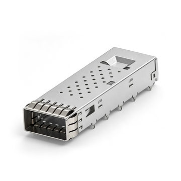 TE 5-2170703-4 QSFP28/56 1X1 Cage With EMI Spring Finger Stacked Belly-to-Belly
