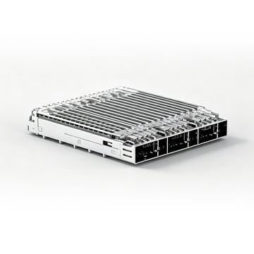 Cage TE 4-2170740-4 QSFP28/56 1x3 avec dissipateur thermique à ressort EMI et guide de lumière inclus