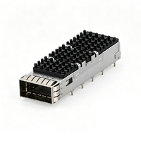 TE 1-2170704-3 QSFP28/56 1X1 Cage With Heat Sink External EMI Springs
