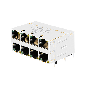 LINK-PP LPJG47041AHNL 1000 Base-T RJ45 2x4 Magnetic Connectors For POE+ Application With Green/Yellow Leds EMI Spring Finger