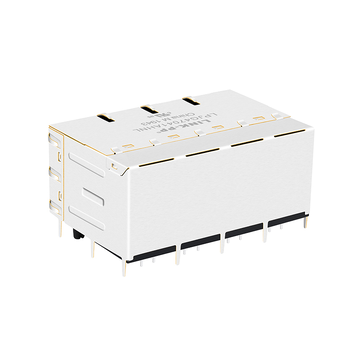 LINK-PP LPJG47041AHNL 1000 Base-T RJ45 2x4 Magnetic Connectors For POE+ Application With Green/Yellow Leds EMI Spring Finger image 2