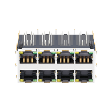 LINK-PP LPJG47041AHNL 1000 Base-T RJ45 2x4 Magnetic Connectors For POE+ Application With Green/Yellow Leds EMI Spring Finger image 4