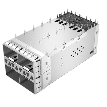 TE 1-2198325-9 Compatible LINK-PP LP22CC01901SY SFP28 2X2 Cage&Connector With Inner/Outer Light Pipe EMI Spring Finger image 2