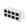 LINK-PP LPJE108-0AGNL RJ45 2x4 Port PCB Jacks Without magnetics transformer With Yellow/Green LED thumb image 1