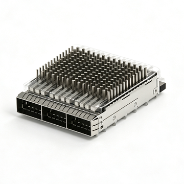 TE 5-2289708-3 Compatible LINK-PP 1X3 QSFP28 Cage With Heat Sink Included Lightpipe Press-Fit