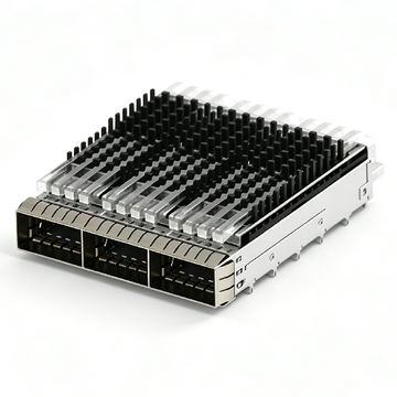 TE 5-2289708-4 Compatible LINK-PP 1X3 QSFP28 Cage With Heat Sink Lightpipe Through Hole Press-Fit